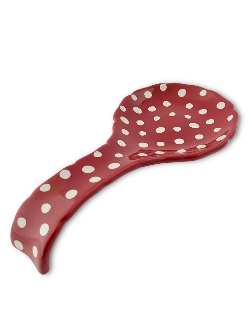 The Pioneer Woman Retro Dot Ceramic Spoon Rest with Scalloped Edge Stoneware NEW